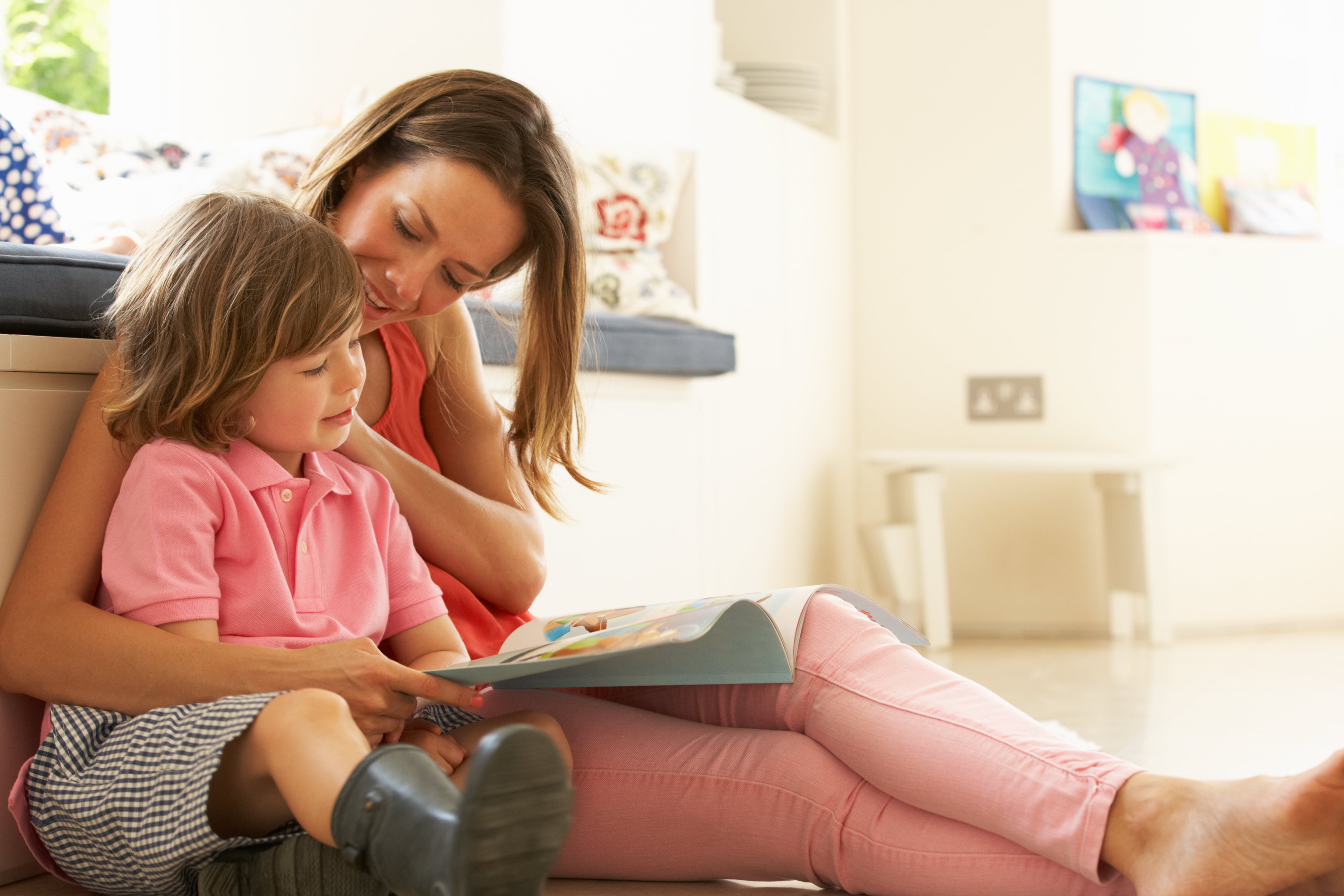 Vegas mother reading to her child